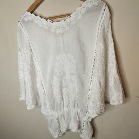 Solitaire Floral Embroidered Top Dolman Sleeves - Picture 8 of 9